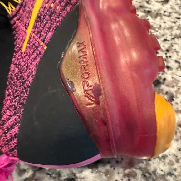 Nike Black and Pink Knit Sneakers with Yellow Accents - Picture 8 of 10